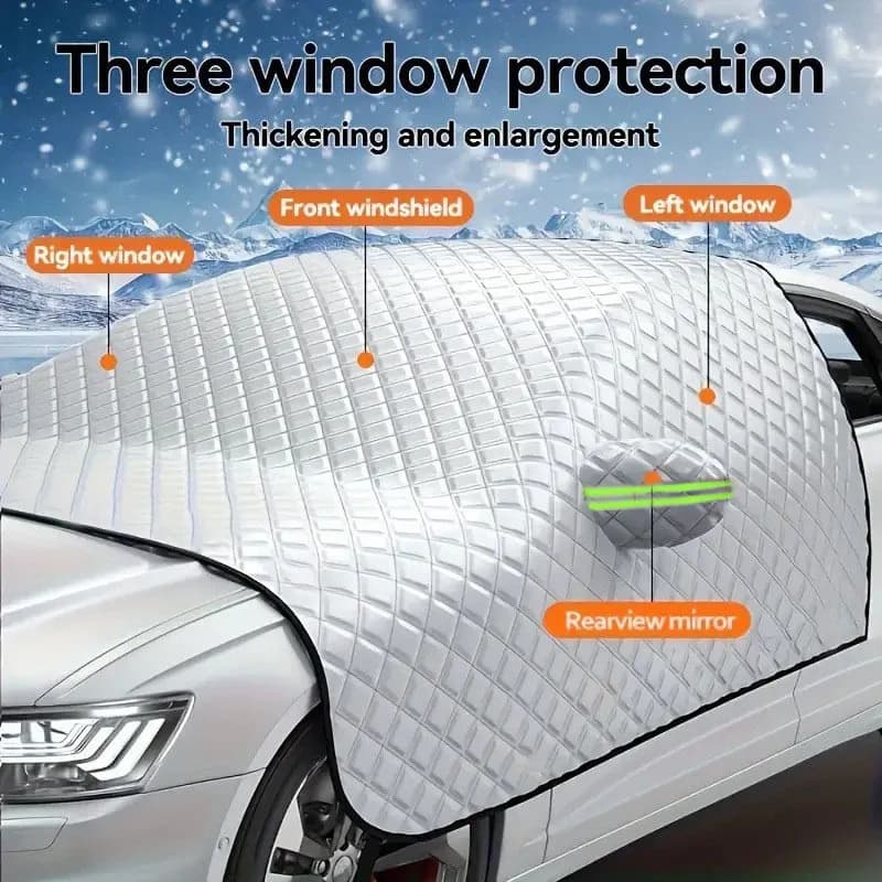 Couverture de neige de pare-brise d'hiver de voiture, protection antigel de pare-soleil de voiture,