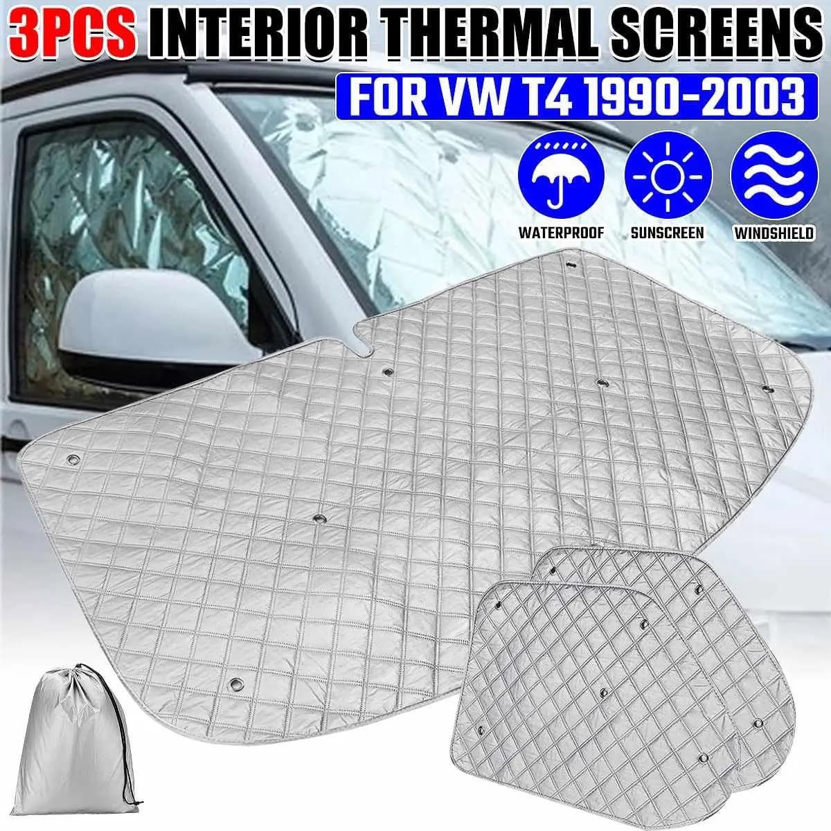 Pour VW T4 1990-2003 pare-soleil pare-brise Protection ensemble interne thermique aveugle fenêtre co