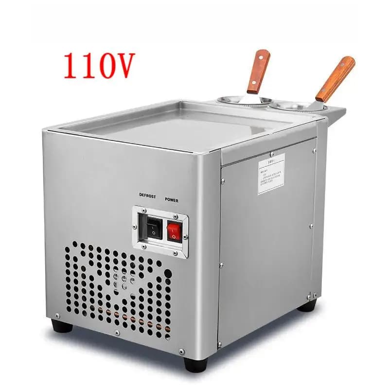 Rouleau de crème glacée frite électrique faisant la Machine poêle carrée en acier inoxydable thaïlan
