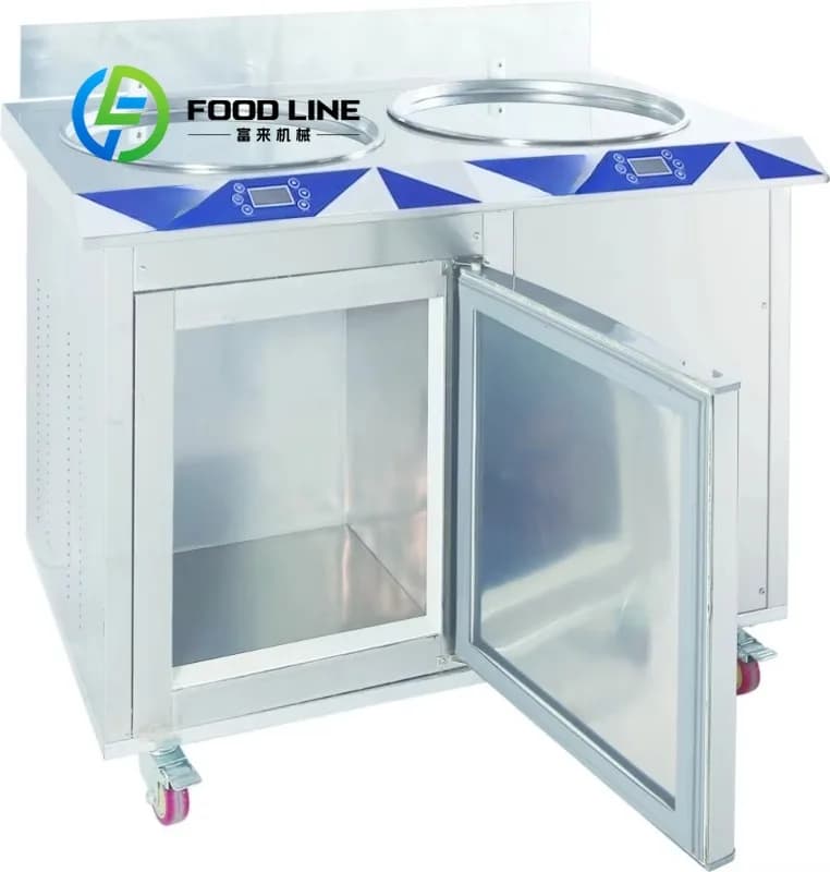 Machine à rouler la crème glacée frite à poêle unique, Machine à rouler la crème glacée
