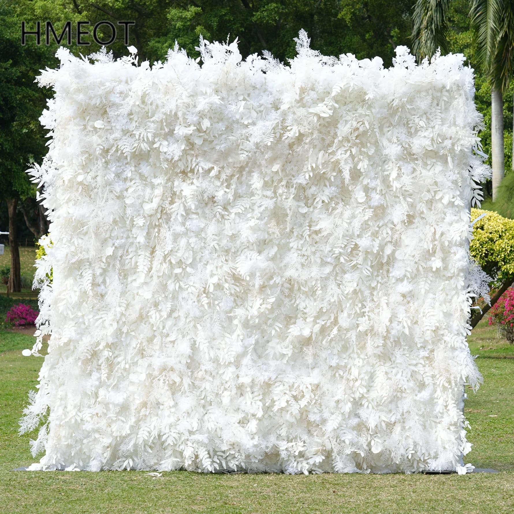 HMEOT H8055 Mur de fleurs artificielles en tissu enroulable