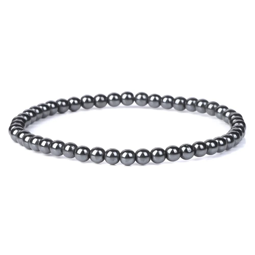 Bracelet en hématite pour hommes, perte de poids, perle d'hématite noire non magnétique, guérison, t