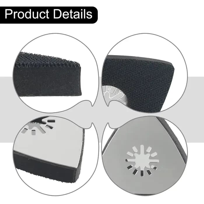 Ponçage de précision avec tampon de ponçage triangulaire en acier inoxydable de 80 mm, disque de polissage pour outils oscillants