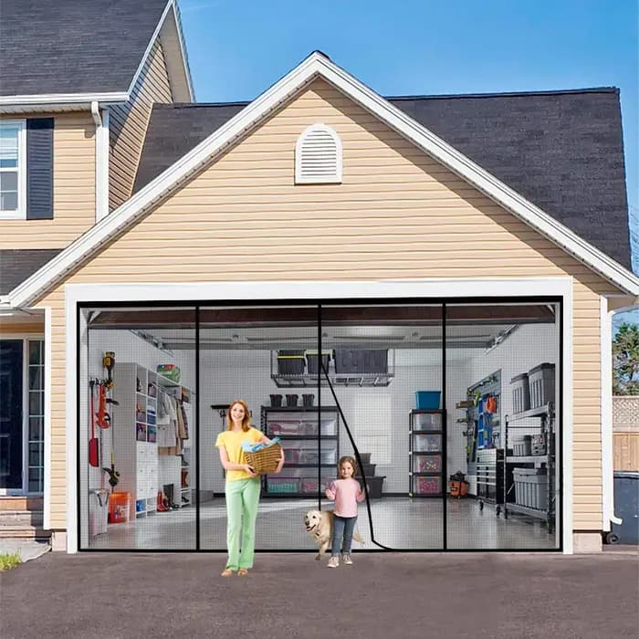 Rideau de porte de Garage magnétique de grande taille, moustiquaire de taille personnalisée, écran a