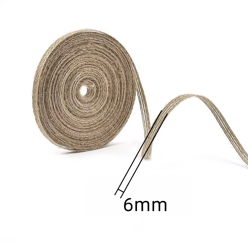 Ruban en toile de jute naturelle vintage, 10 m/rouleau, 6 mm-50 mm, pour la confection de nœuds, l'e