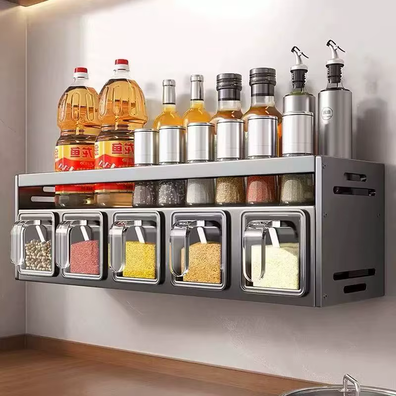 Nouvelle étagère à épices de cuisine, support de rangement mural pour épices, support organisateur d
