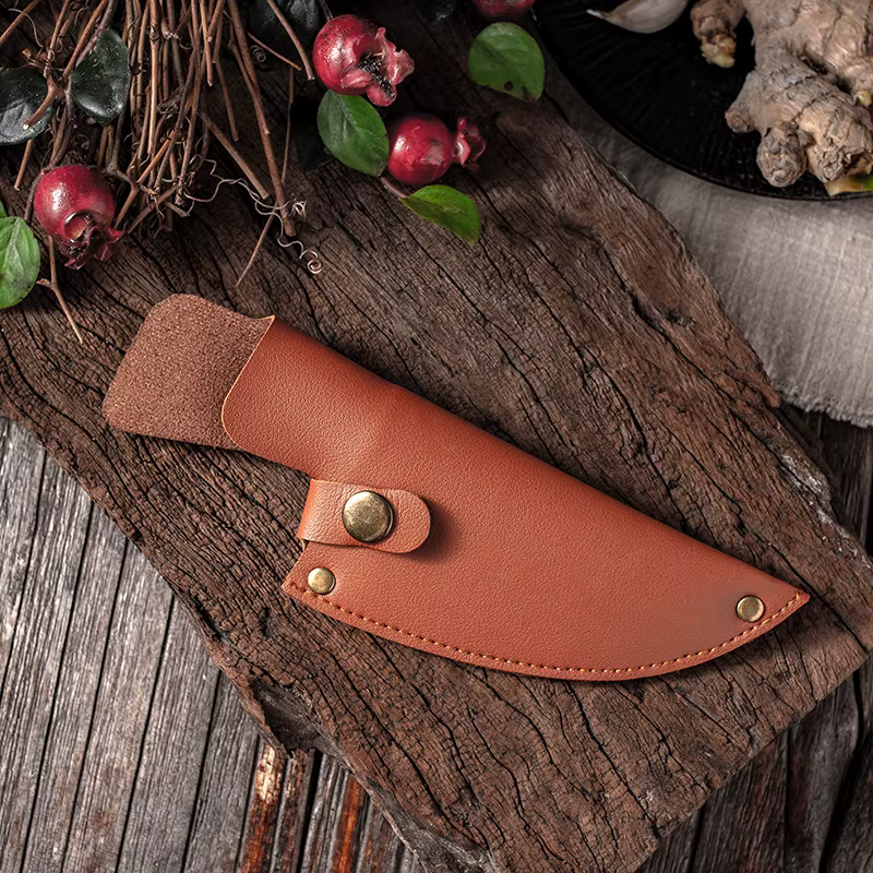 Couvercle de couteau en cuir de vache, couteau à désosser de cuisine, gaine en cuir, couteau de pêch