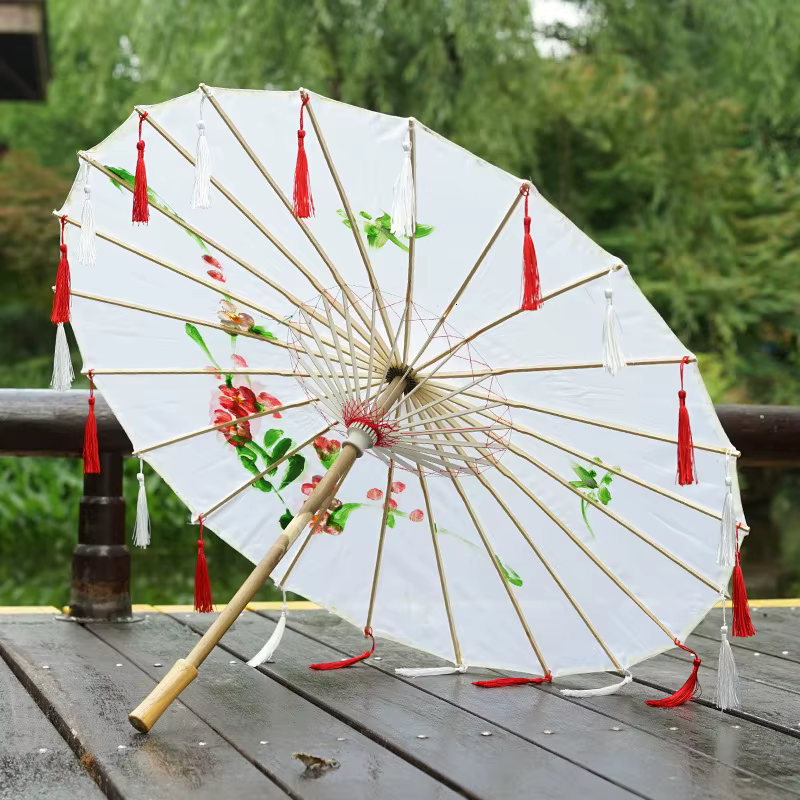 Glands chinois parapluie ruban soie parapluie Hanfu Cos parapluie accessoire Shoot ancien Costume pa