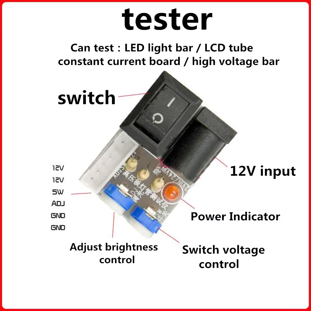 Bande lumineuse LED avec prise de test, testeur de tube LCD, outil pour bande haute tension, prise p