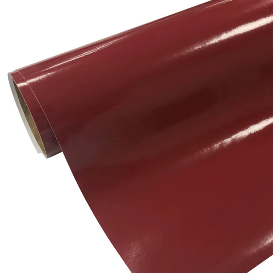 Rouleau de vinyle PVC brillant, Film Permanent auto-adhésif pour la fabrication de panneaux, décalco