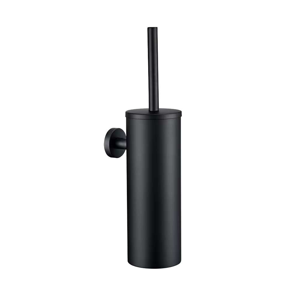 Porte-brosse mural en acier inoxydable 304, noir, pour salle de bain, Style moderne, matériau sans n