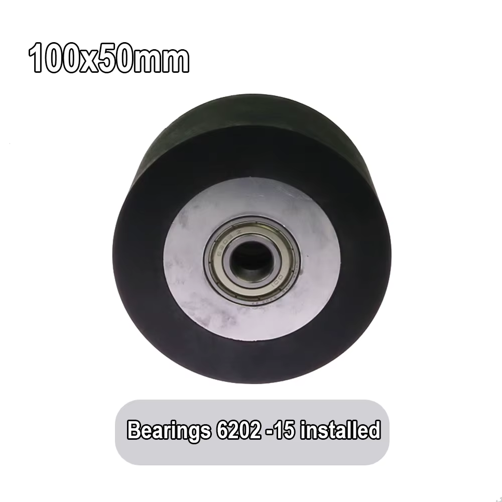 100*50mm/60mm/70mm Surface lisse rouleau en caoutchouc meuleuse à bande roue support tendeur roue de