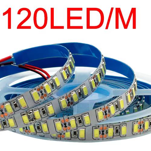 Bande lumineuse flexible à LED, 12V, 5m, 5630 5730, étanche IP20, IP65, blanc chaud/froid, rouge/ver
