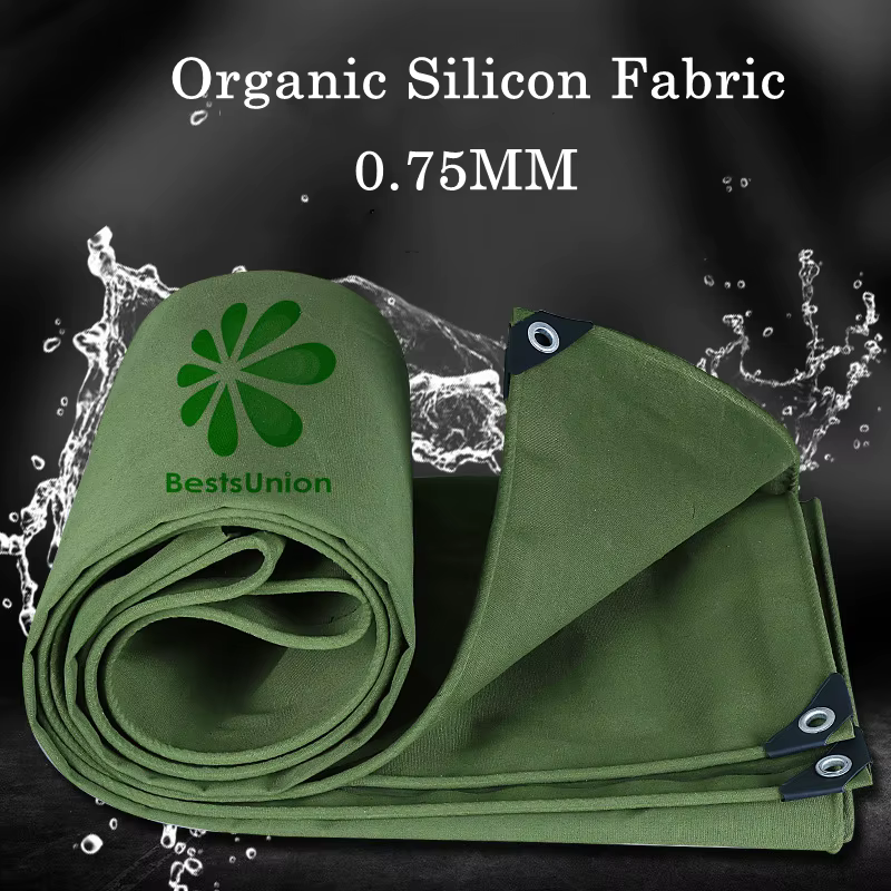 Bâche épaisse vert armée, tissu en silicone biologique, pour tente de Camping en plein air, Pergola