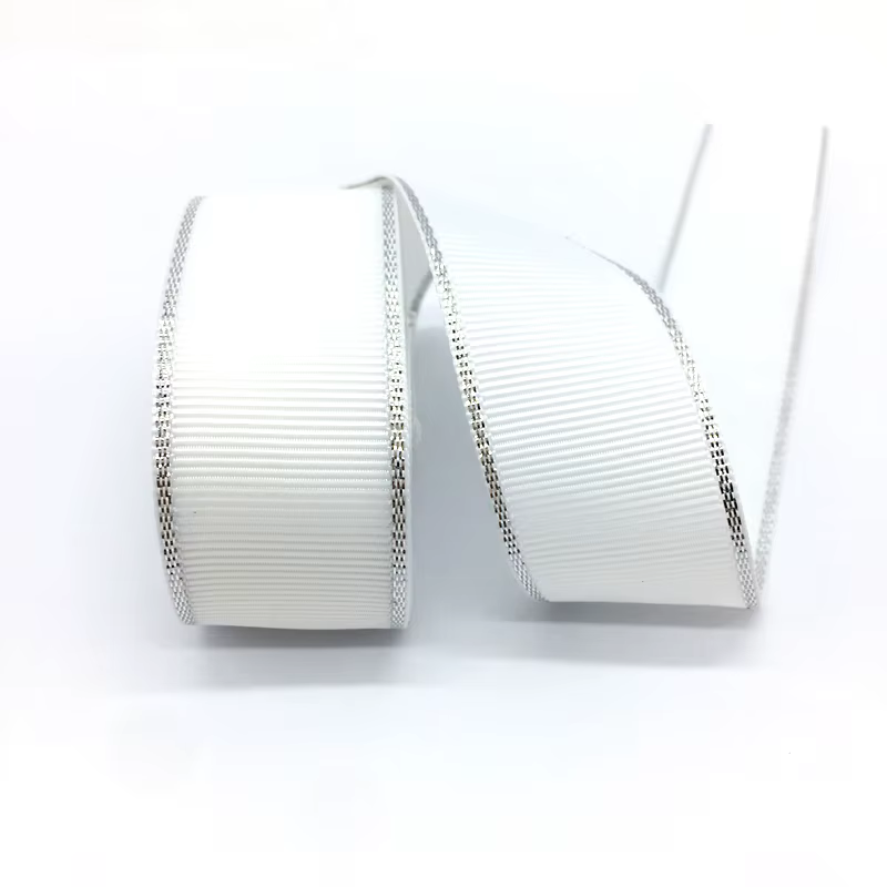 Ruban gros-grain à bord métallique argenté, 5 Yards, 1 "(25mm), décoration de mariage, emballage cad