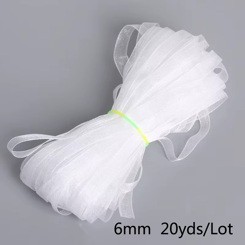 Ruban Organza 20 yards/sac 6mm, pour emballage de cadeaux de mariage, décoration, rubans de noël, ve