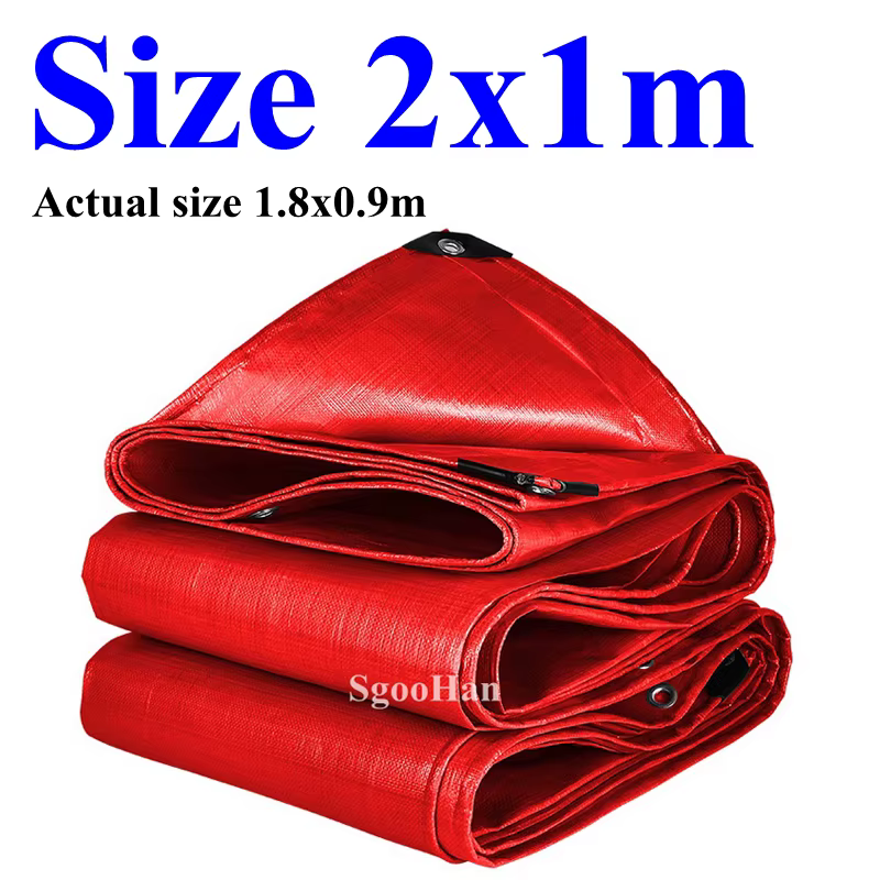Bâche en PE rouge imperméable, auvent extérieur, voile d'ombrage, bâche de camping, bâche de bateau,