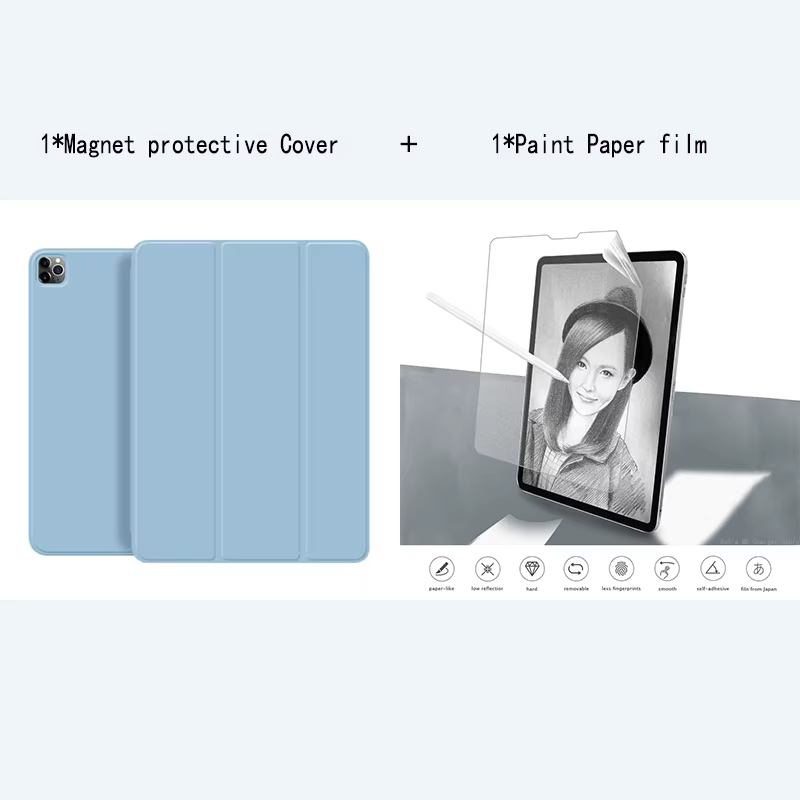 Support de tablette avec clip de protection pour iPad Pro 12.9, étui arrière magnétique Leic-fold po