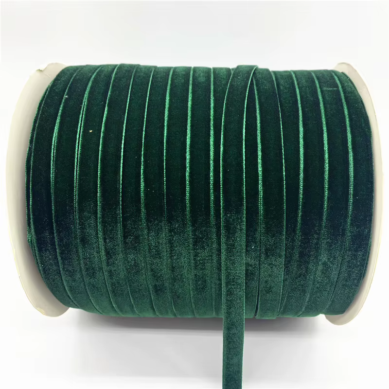Ruban en velours vert foncé 6/10/15/20/25/38MM, ruban de décoration fait à la main pour fête de mari