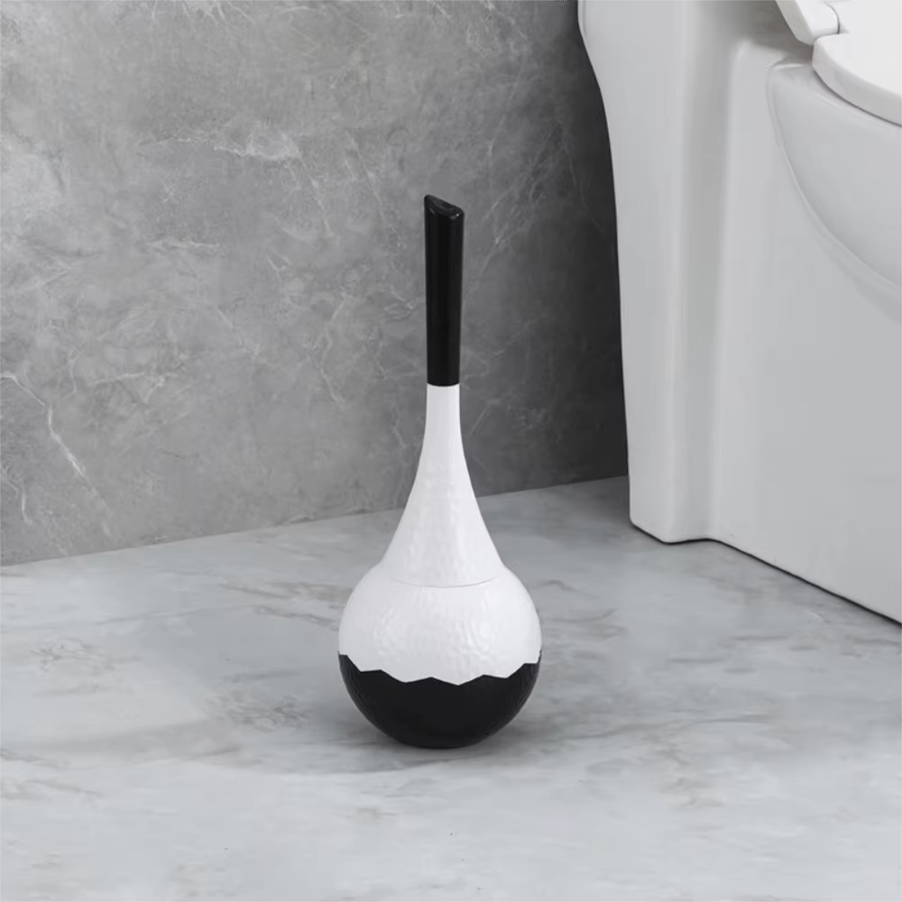 Brosse de nettoyage dorée haut de gamme, manche Long avec support de Base, brosse de toilette anti-r