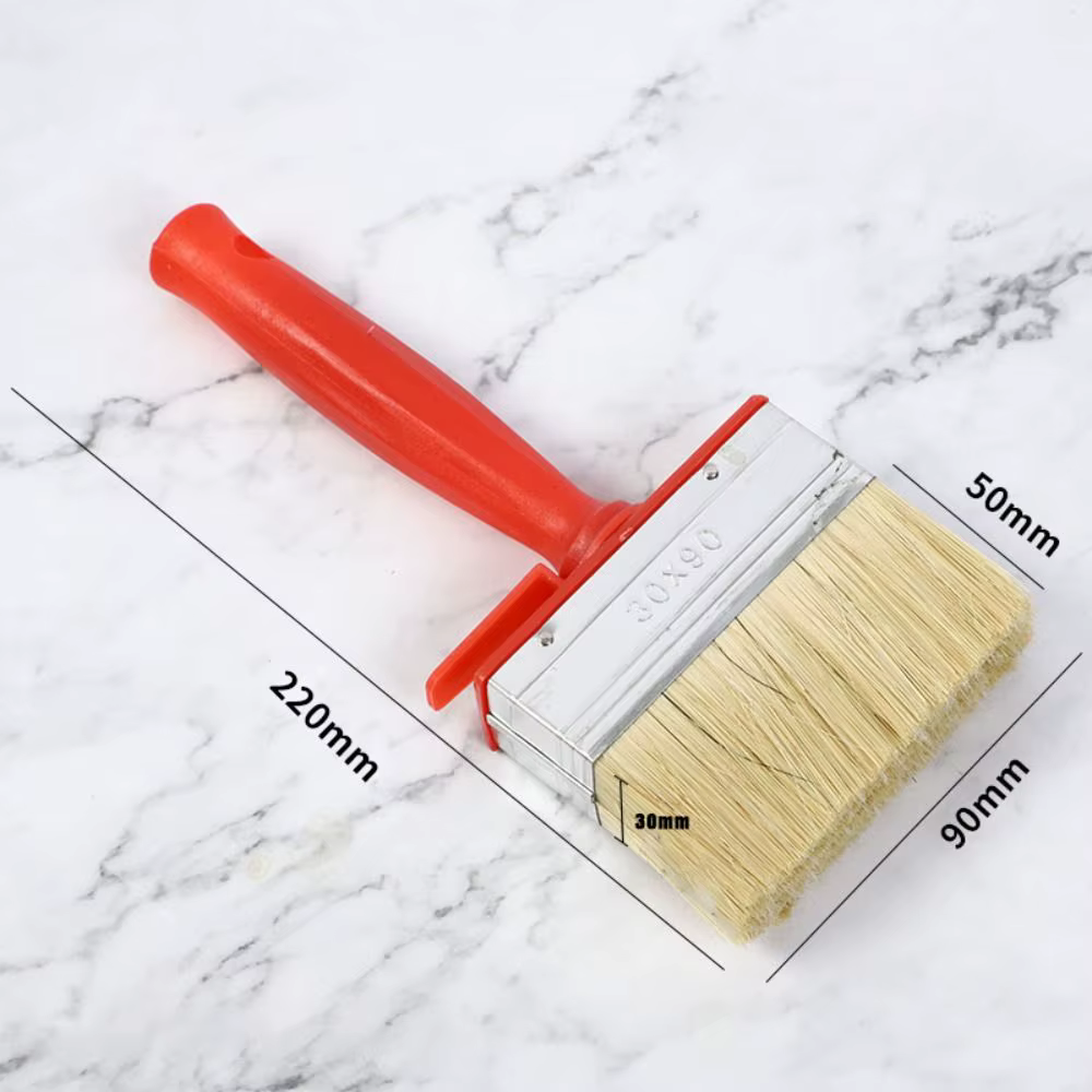 Pinceau à peinture épaissi, manche en plastique, renforts rivetés, brosse à poils doux pour murs, ou