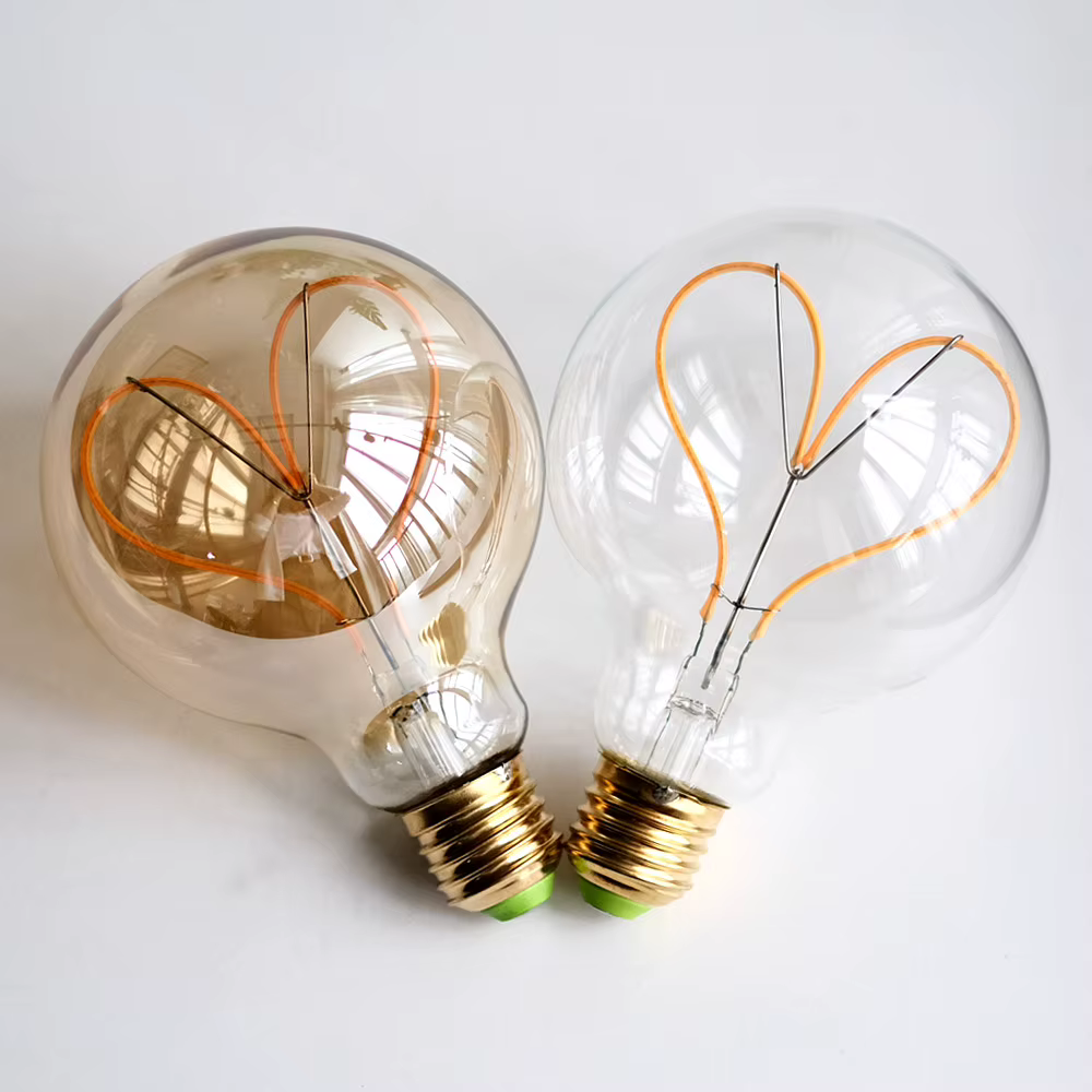 TIANFAN Vintage ampoule Led G95/G30 Edison ampoule 4W Dimmable 220V 110V E26 E27 coeur Filament ampo