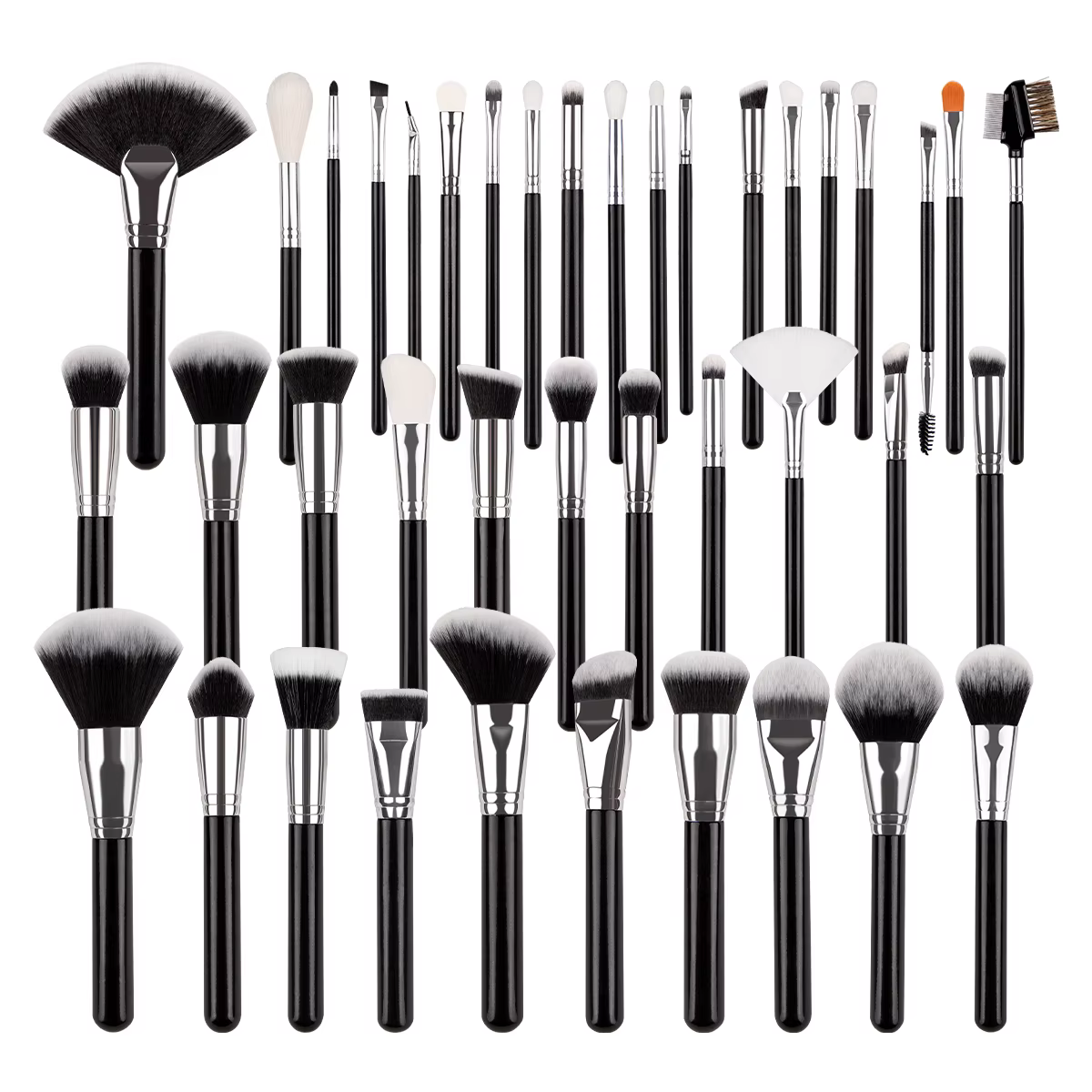 Ensemble professionnel de 40 pinceaux de maquillage à poils synthétiques doux pour poudre, estompage