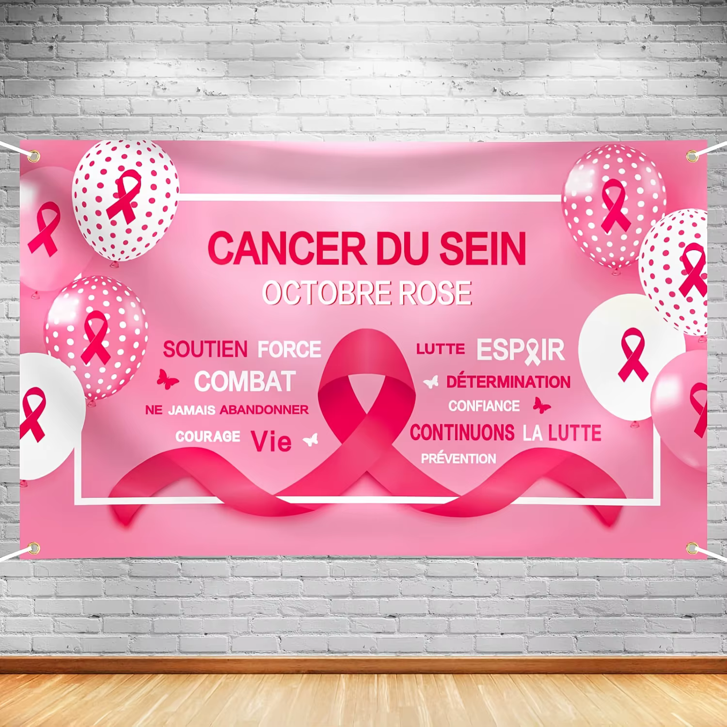 Ruban rose de sensibilisation au cancer du sein, toile de fond, bannière, décoration ruban rose d'oc