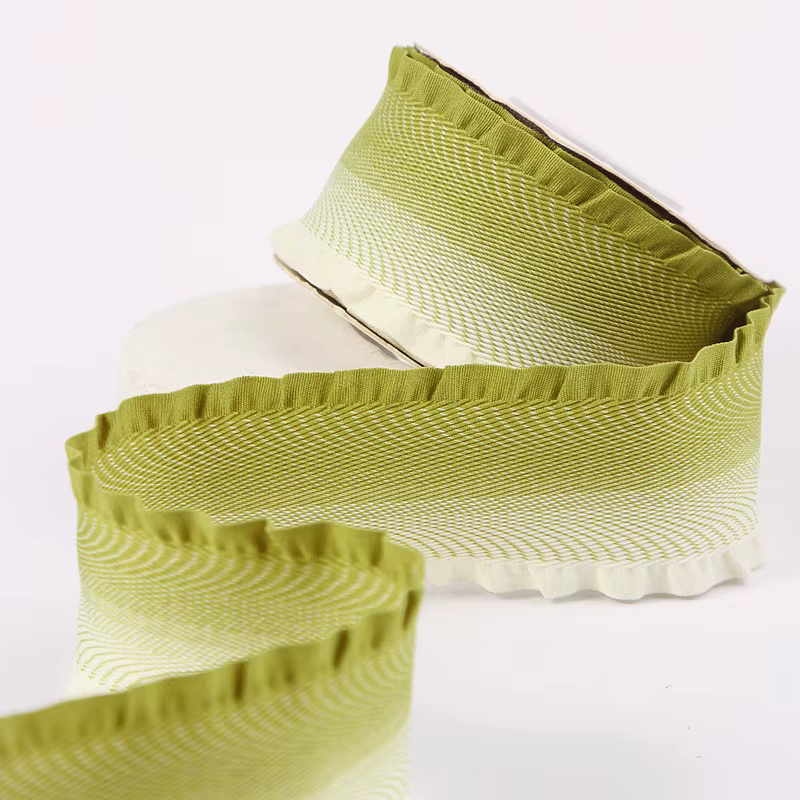 Falbala – ruban à chevrons à volants, 38mm 25mm 5 yards, rubans en feuille de Lotus, nœuds de cheveu