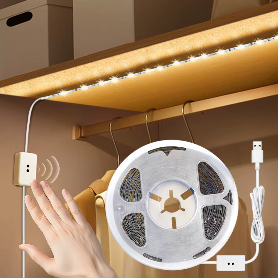 LED sous-meuble lumière 1M-10M 5V USB LED bande avec balayage manuel capteur de mouvement interrupte