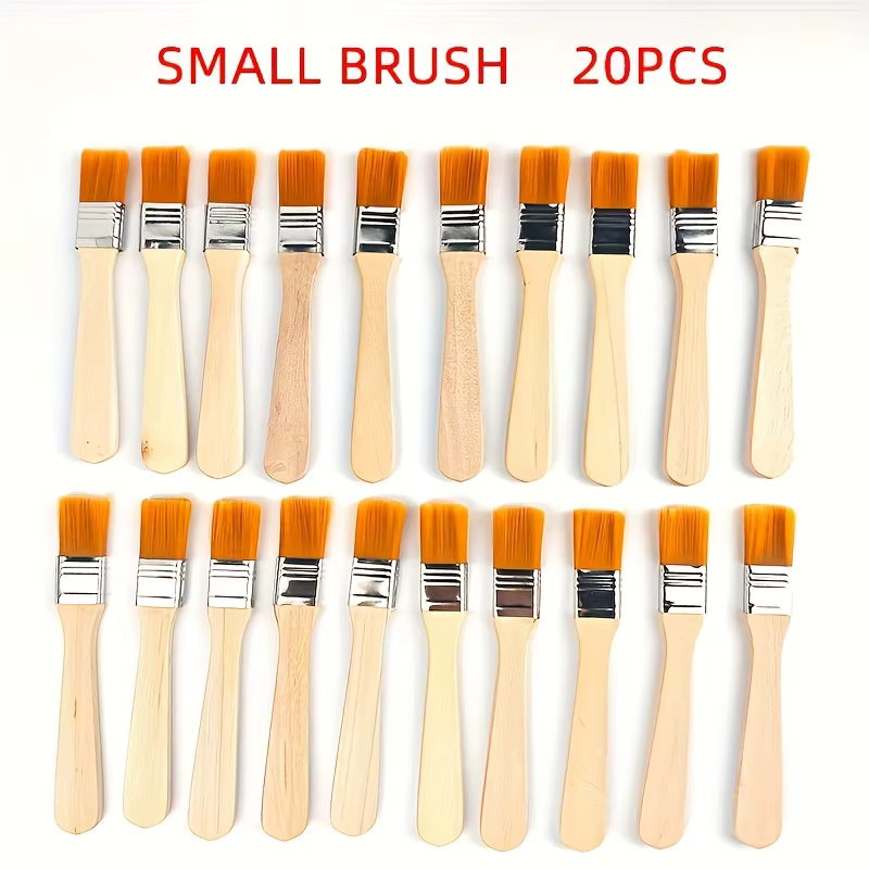20 pièces petits pinceaux de peinture à l'huile en poils de Nylon, pinceau de barbecue grands pincea
