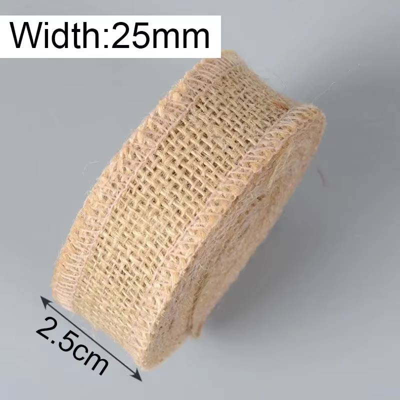 Rouleau de tissu en toile de Jute naturelle, 1/2/5/10M, ruban de Jute pour emballage de cadeaux, pro