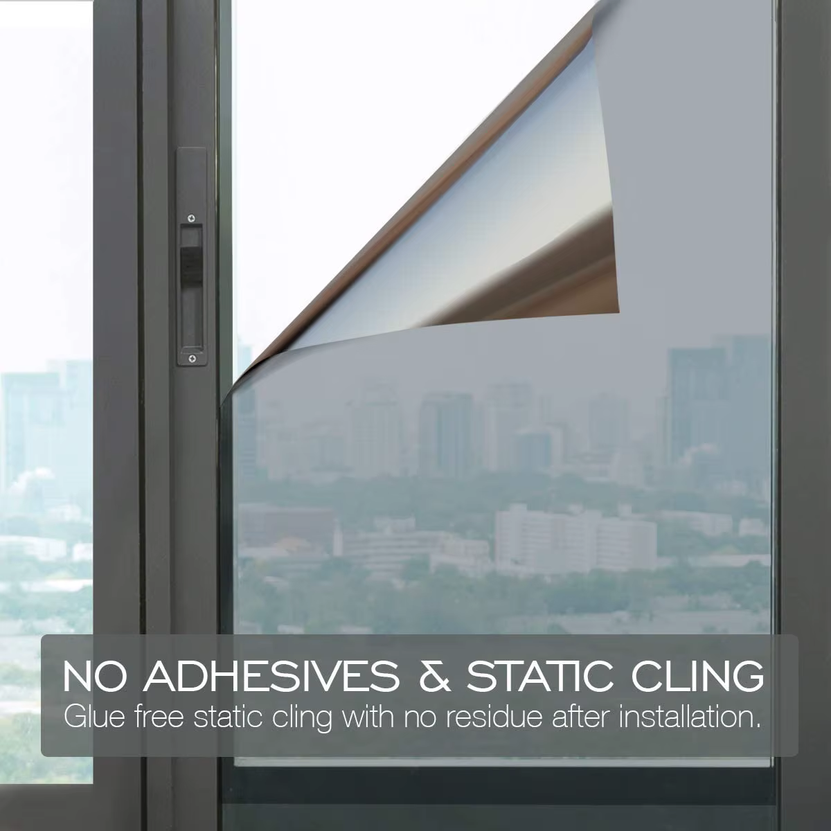 Film de fenêtre miroir unidirectionnel multi-tailles, autocollant de verre bloquant le soleil, contr