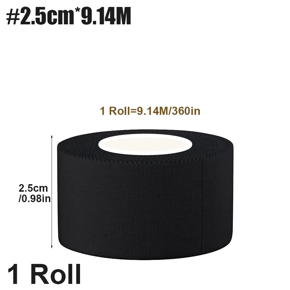 Bande adhésive athlétique, 1 rouleau de ruban sportif noir, très résistant, sans résidus collants, p