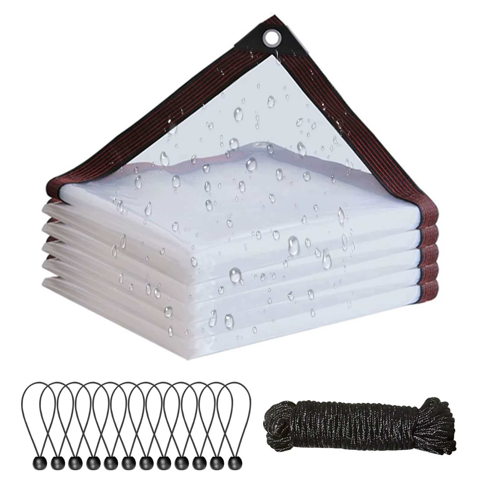 Bâche imperméable transparente épaisse pour jardin, bâche en Poly transparente, couverture pour plan