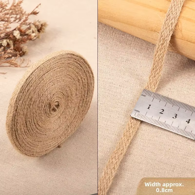 Rouleau de tissu de Jute naturel, plat et large, corde de chanvre tissée, décoration de tuyau d'eau,