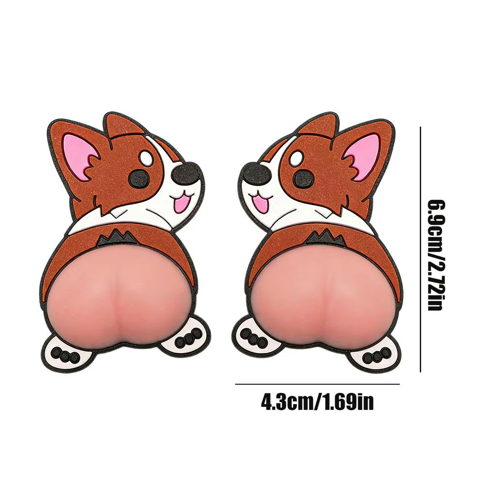 Protection Murale pour Poignée de Porte 3D Auto-Adhésive en Silicone Anti-Collision, Motif Chien Mig