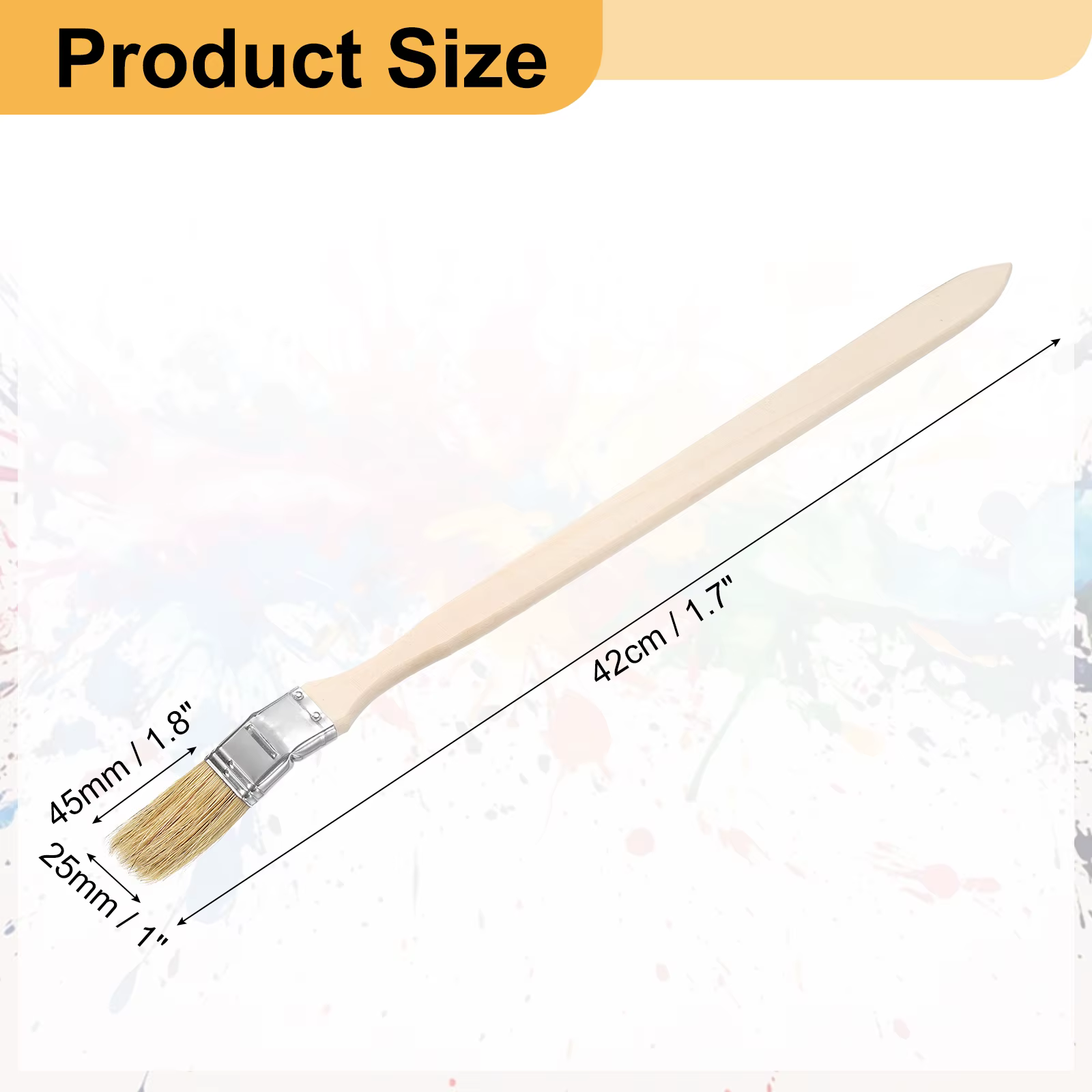 Lot de 2 pinceaux courbés pour peinture murale, à poils doux, avec long manche en bois, pour peintur
