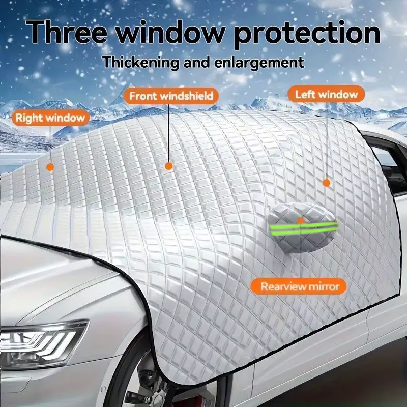 Couverture de neige de pare-brise d'hiver de voiture, protection antigel de pare-soleil de voiture, 