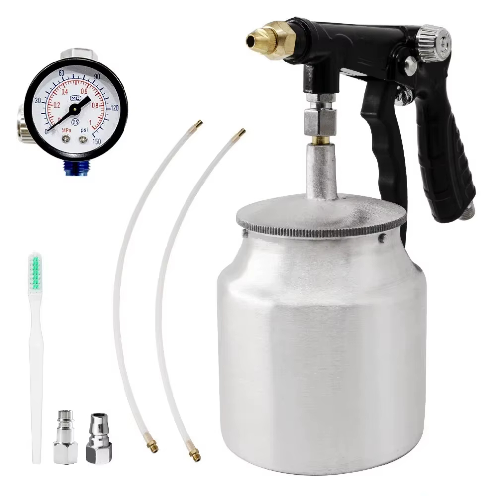 Kit de pistolet de pulvérisation pour sous-couche, avec gobelet d'alimentation par aspiration de 25/