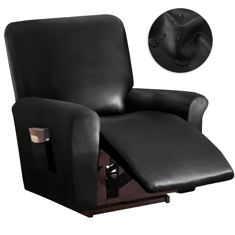 Housse inclinable en cuir PU, 1/2 places, imperméable, élastique, relaxante, pour canapé simple, pou