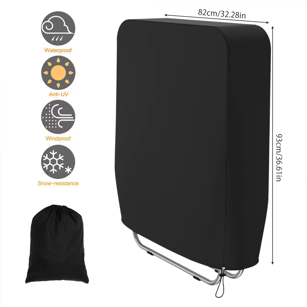 Housse de chaises pliantes pour l'extérieur, Protection UV anti-poussière, étanche, housse de chaise