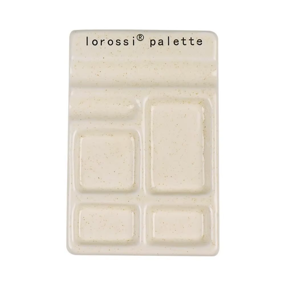 Palette de peinture en céramique portable, lisse, avec support pour pinceaux, palette de mélange de 