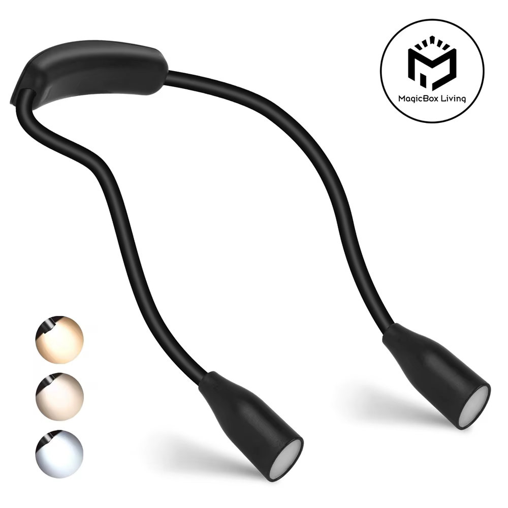 Lampe de lecture LED rechargeable par USB 360 °   Lampe de lecture à bras Flexible, lampe de cou pou