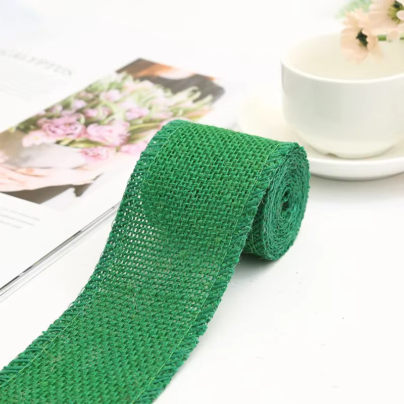 Ruban en Toile de Jute Naturelle Colorée, 2m/Rouleau, 60mm de Largeur, Artisanat Polyvalent, Bricola