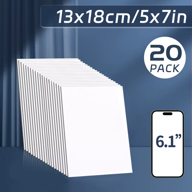Paquet de 20 planches de toile de 5 × 7 pouces pour la peinture, panneaux de toile plats vierges app