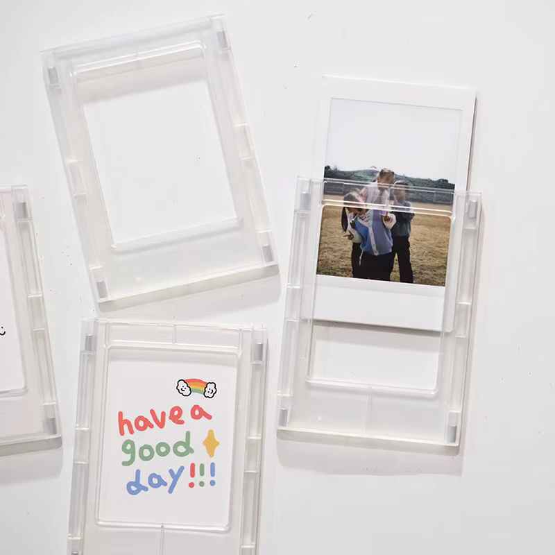 Cadre Photo de Testeur Minimaliste de 3 Pouces, avec Carte Acrylique Transparente Magnétique, Adapté