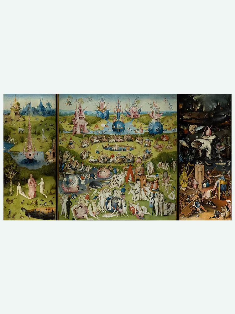 Bosch hiéonymus le jardin de la délice terrestre affiche, peinture classique célèbre impressions mur