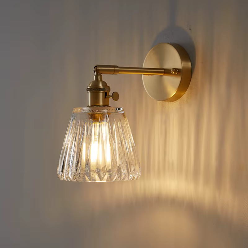 Applique Murale Nordique Moderne et Simple en Laiton et Verre, Luminaire de Luxe, Rétro Japonais, po