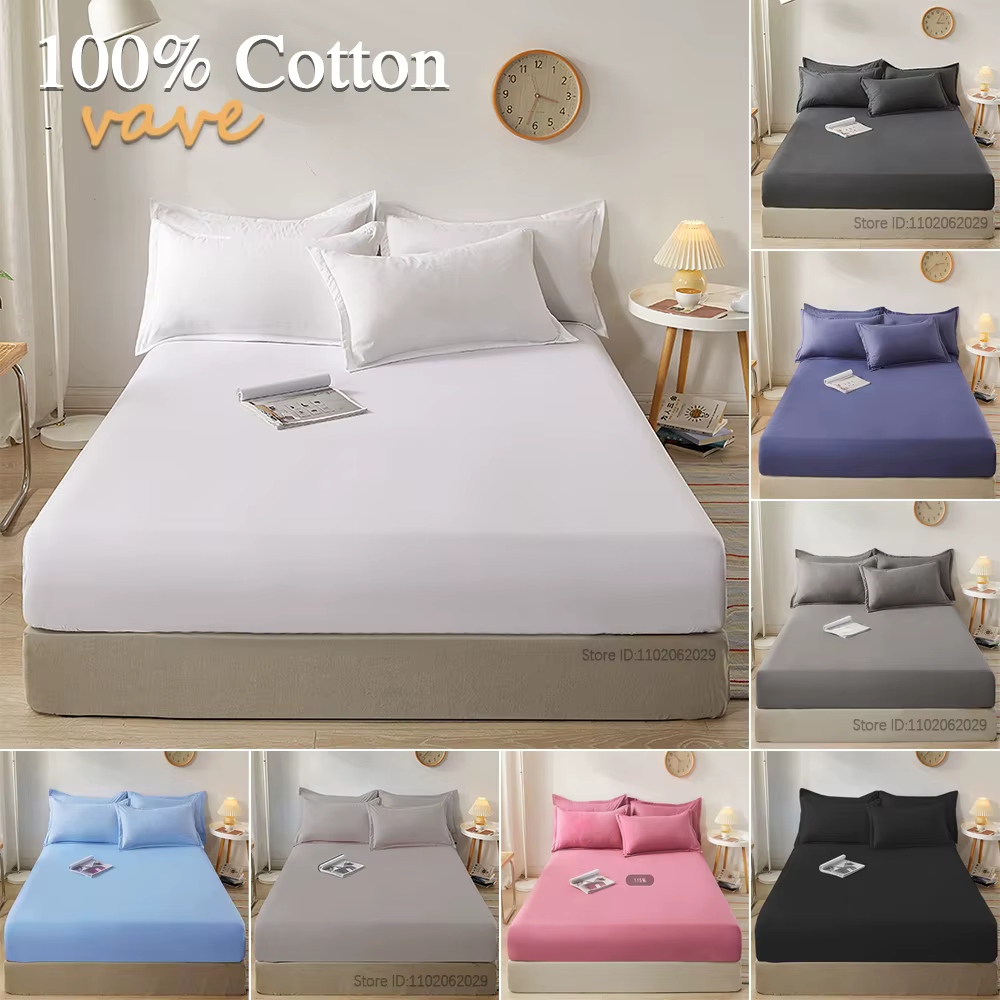 Drap-housse en coton 160x200 90x200cm, couleur unie, avec bande élastique, housse de matelas réglabl